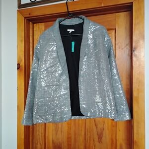 Maurices Shimmering Silver Blazer